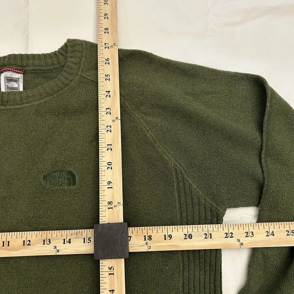 The North Face Crewneck Sweater Green Men’s L Cotton Hiking Camping Casual Nice!